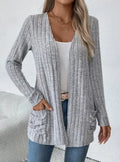 Solid Color Open-Front Cardigan - VAleG