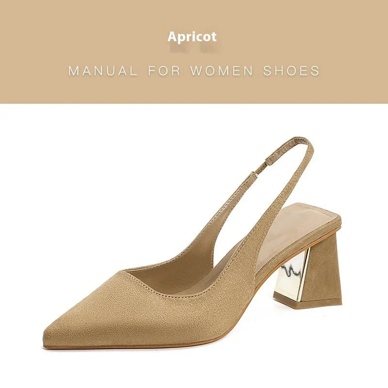 Pointed-toe Skinny Suede High Heel Pumps - VAleG
