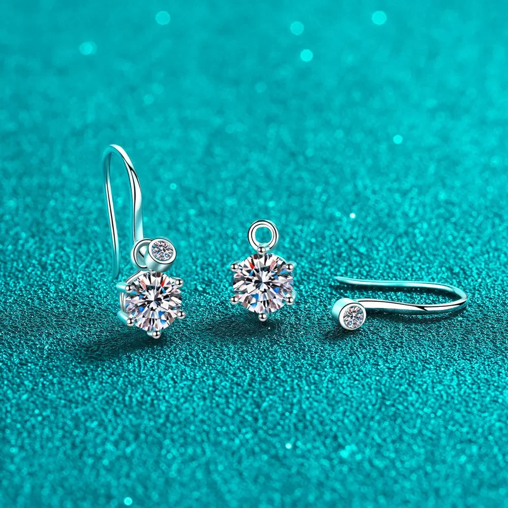 2 Carat Moissanite 925 Sterling Silver Earrings - VAleG