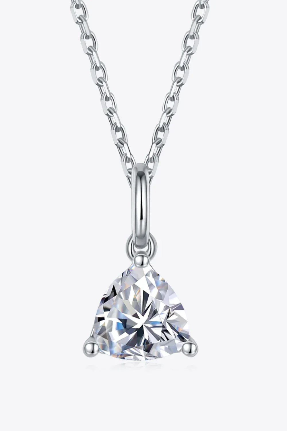 1 Carat Moissanite Pendant 925 Sterling Silver Necklace - VAleG