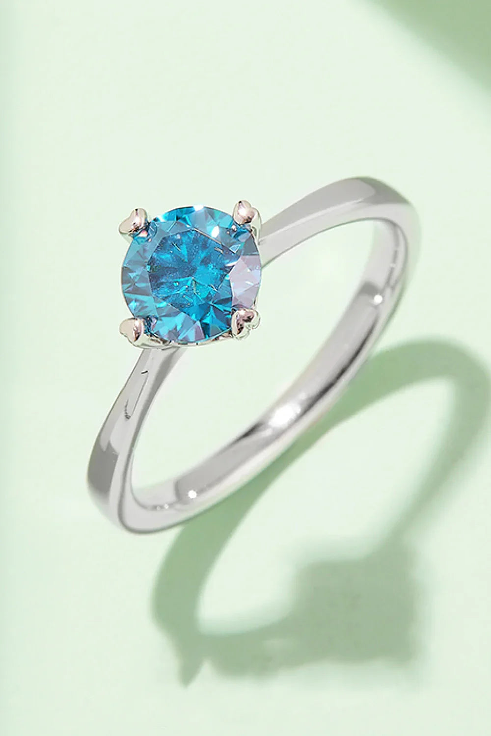 1 Carat Moissanite 925 Sterling Silver Solitaire Ring - VAleG