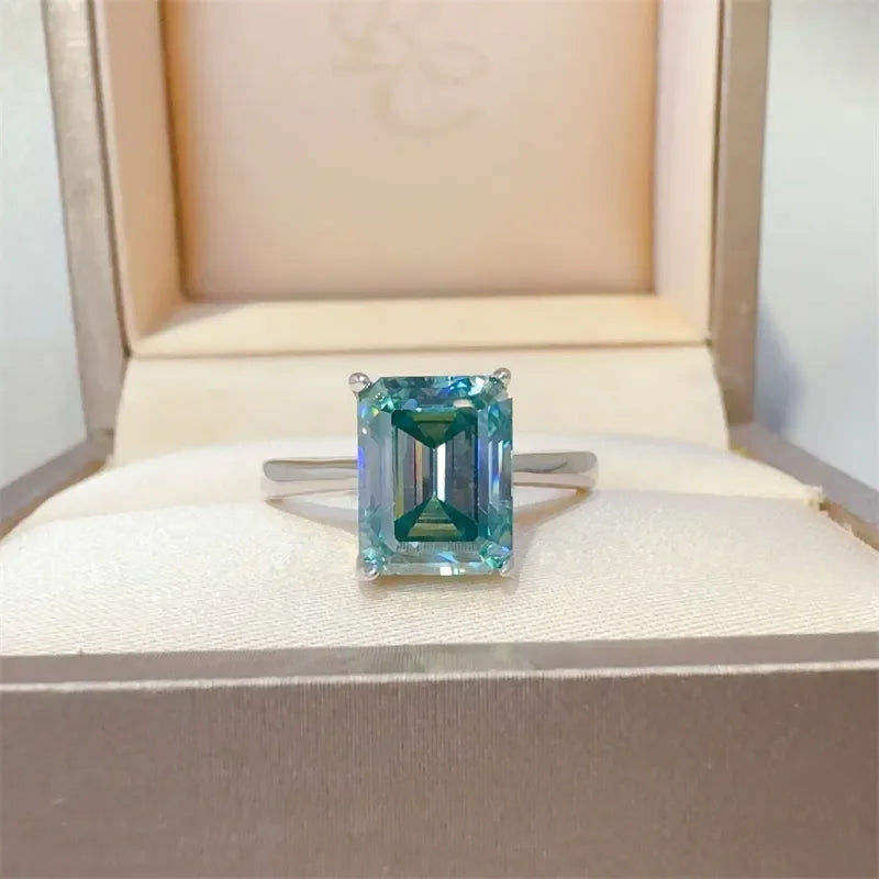 2 Carat 925 Sterling Silver Rectangle Shape Moissanite Ring - VAleG