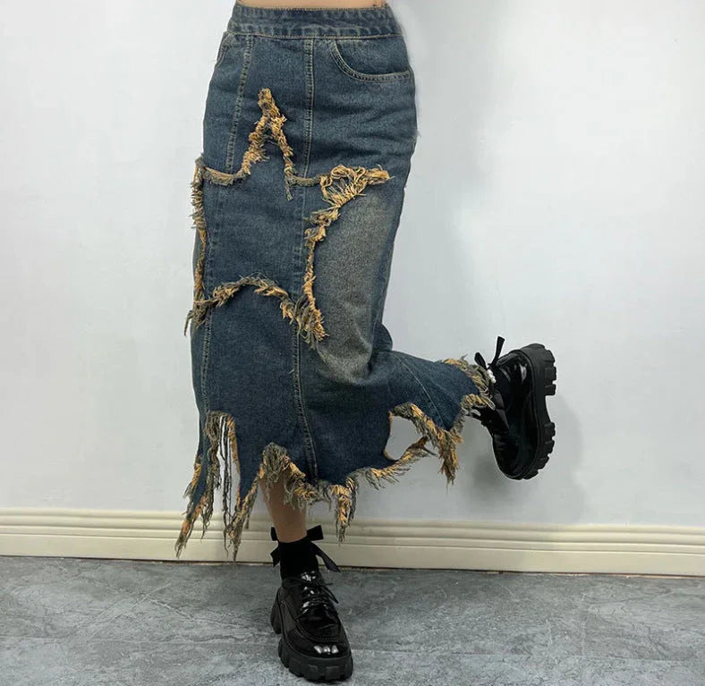 Women's American-style Retro High Waist Irregular Skirt - VAleG