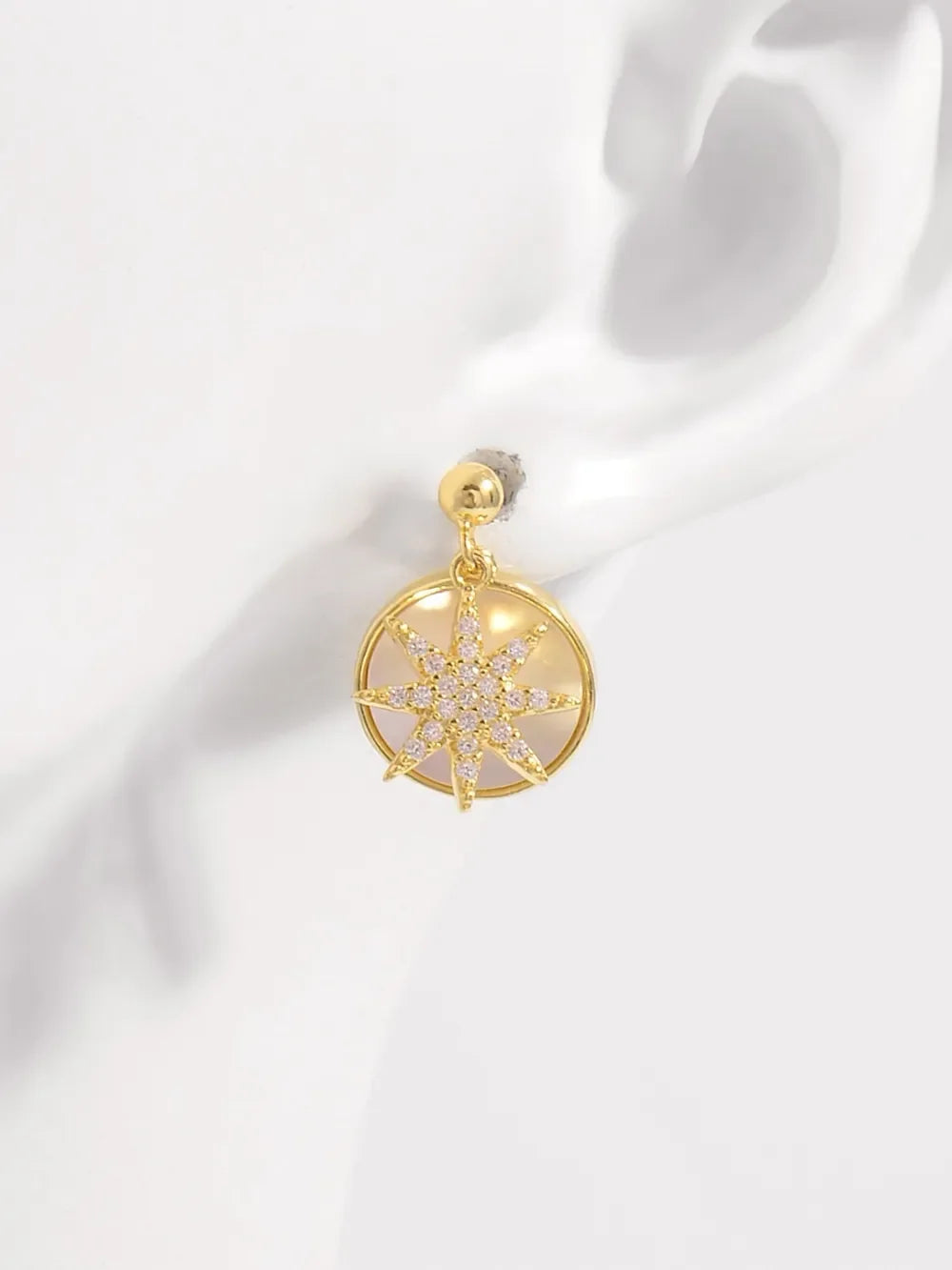 18K Gold-Plated 925 Sterling Silver Star Shape Earrings - VAleG