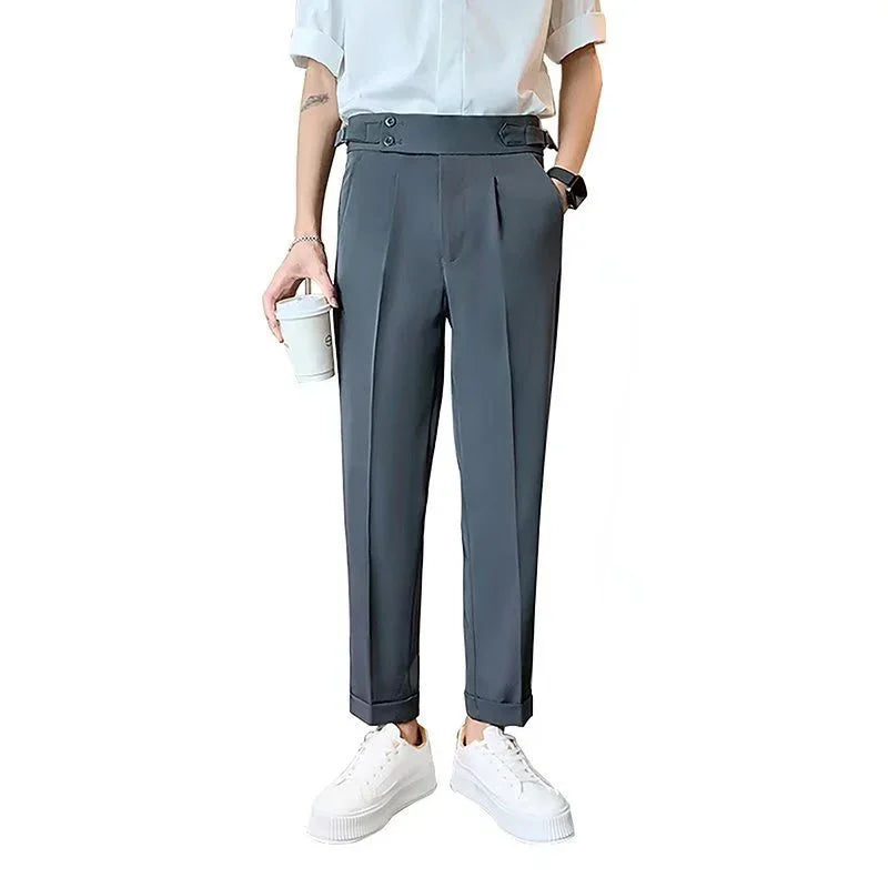 Men's High-waisted Trousers Draping Spring And Autumn High-grade Straight Pants - VAleG