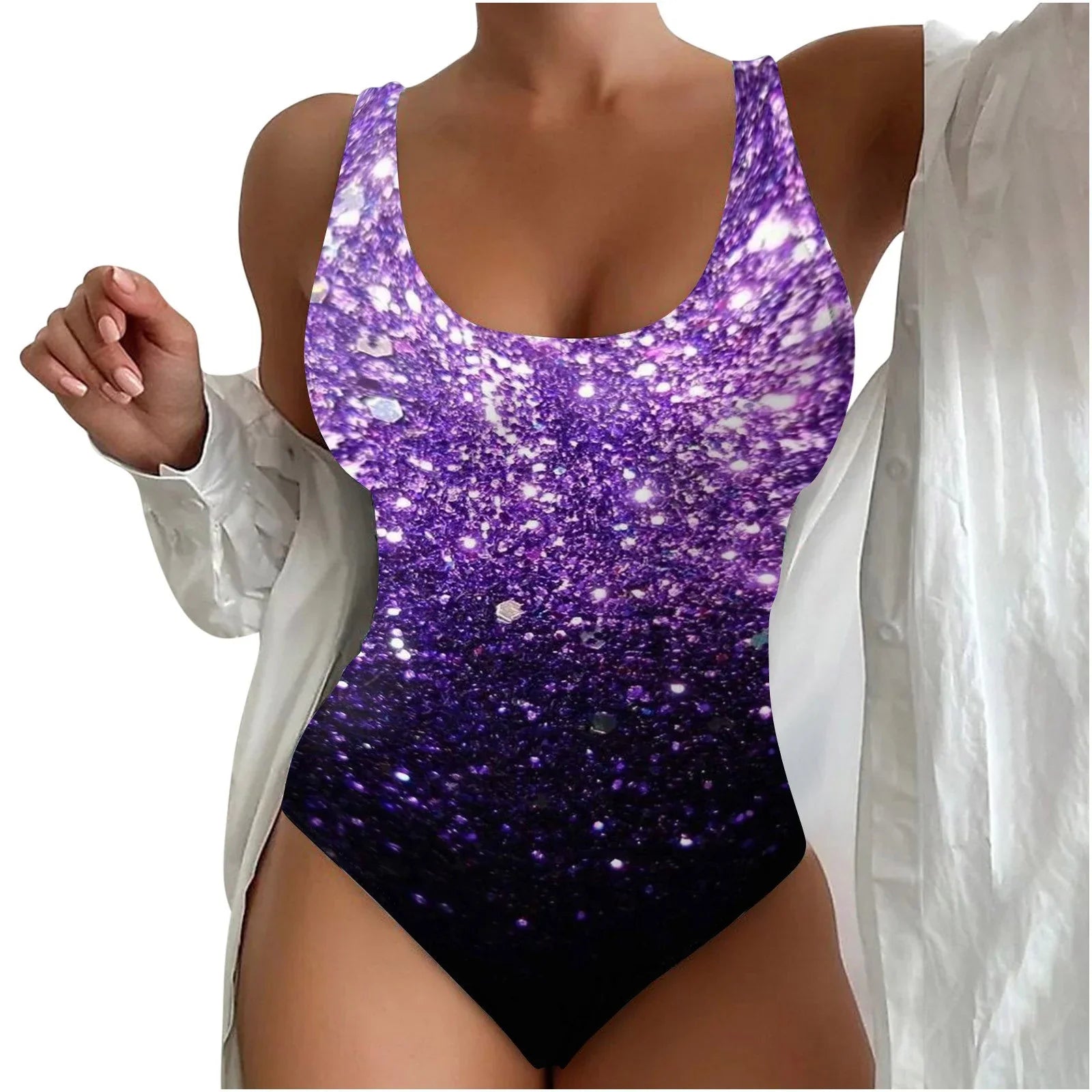 Women's Seaside Beach Swimsuit 3D Contrast Color One-piece Swimsuit - VAleG