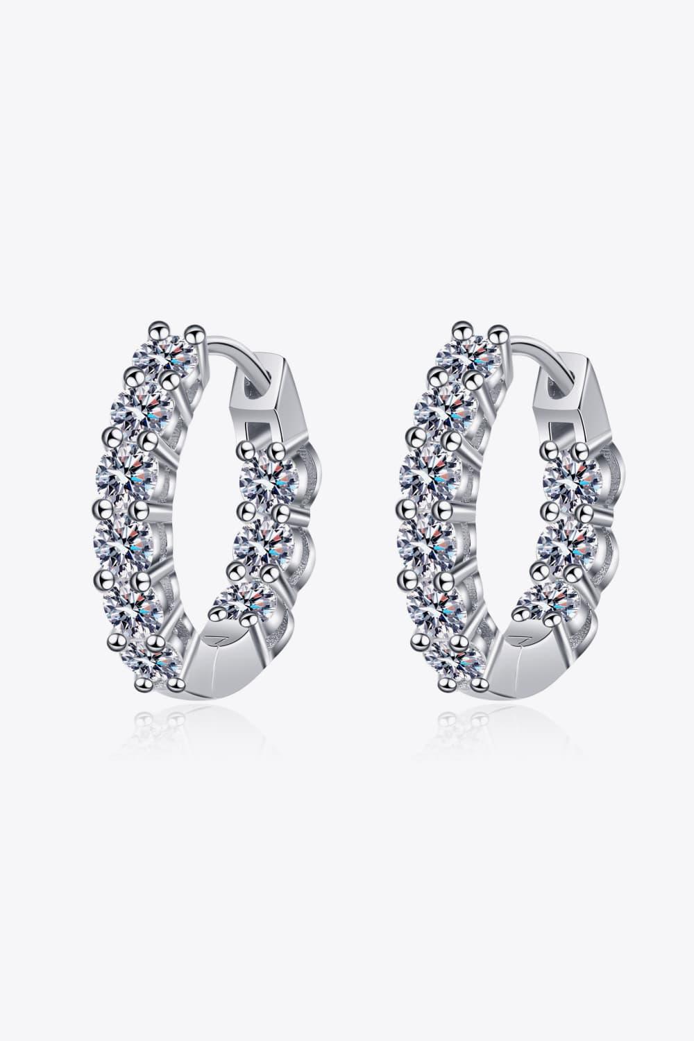 1.8 Carat Moissanite Hoop Earrings - VAleG