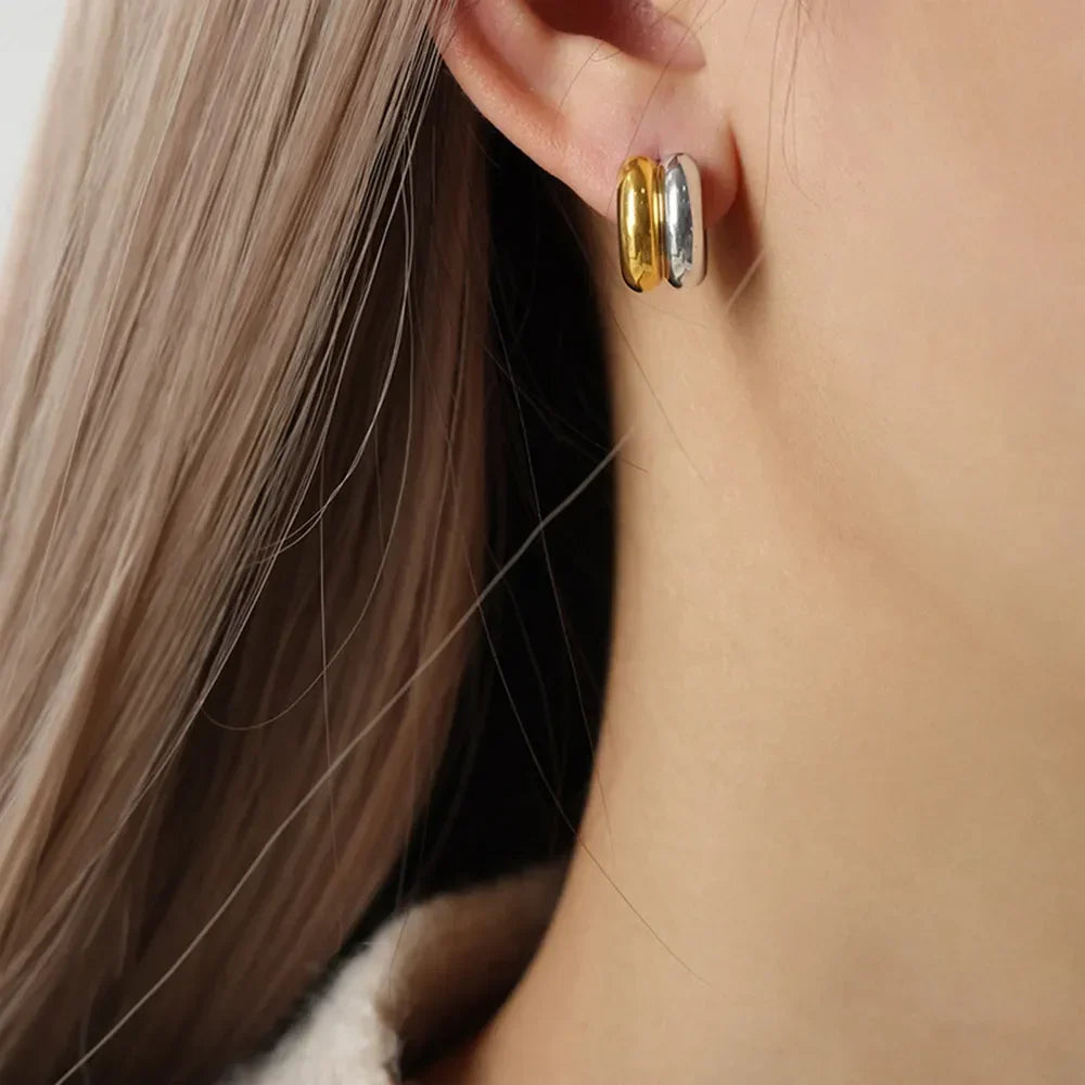 18K Gold-Plated C-Hoop Earrings - VAleG