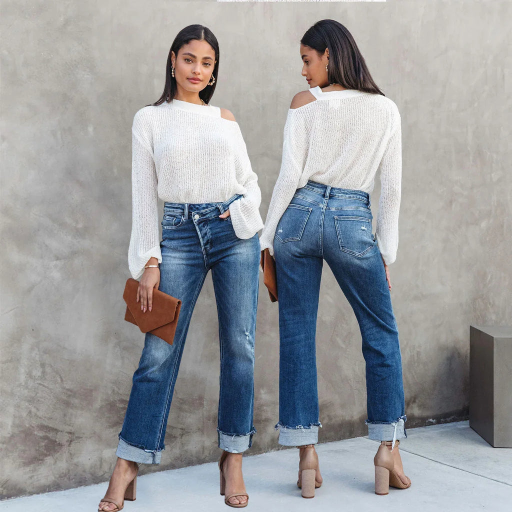 Women's Fashion Individual Casual Loose Jeans - VAleG