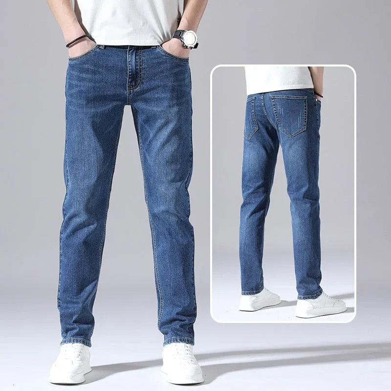 Retro Thin Jeans Straight Loose Casual Trousers Men - VAleG