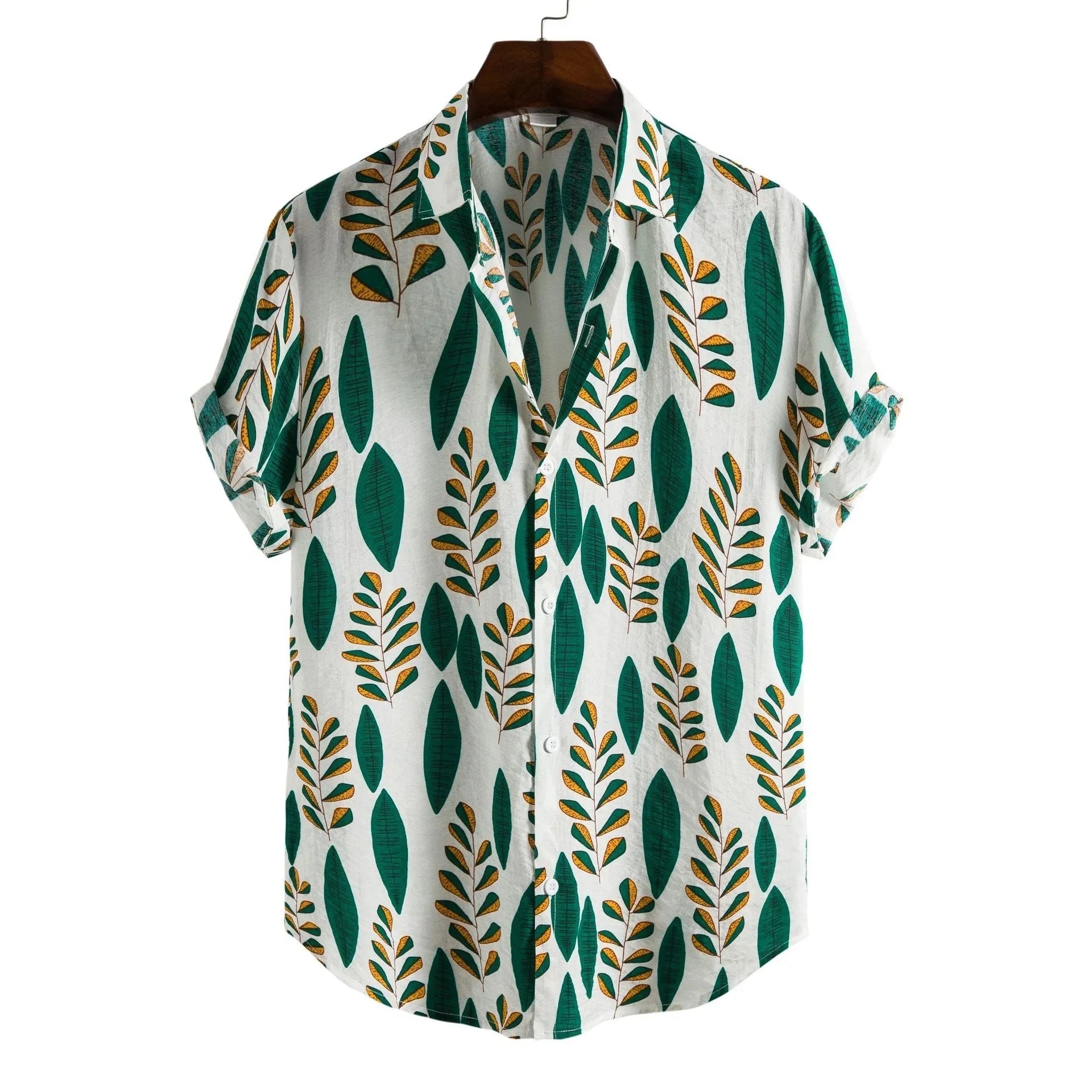 Printed Casual Men's Short-sleeved Shirt Lapel - VAleG