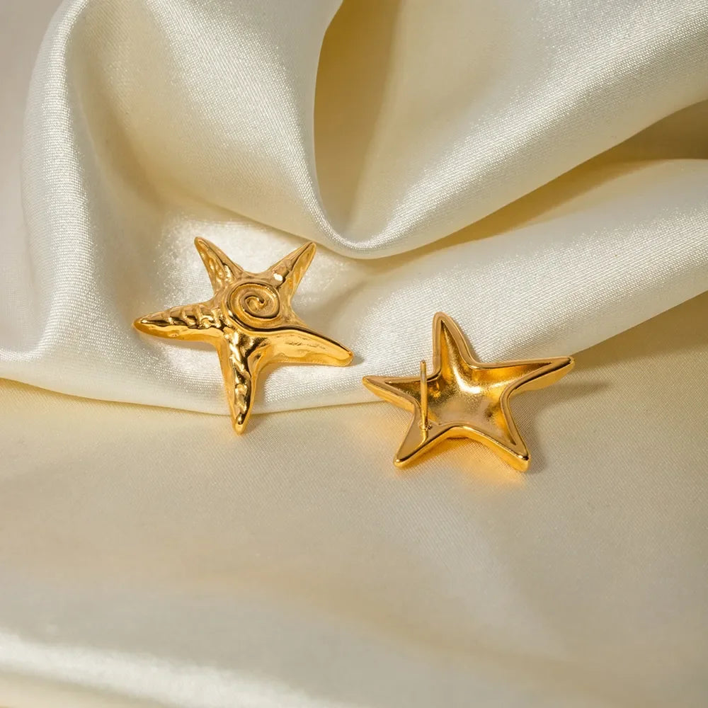 Stainless Steel Star Shape Earrings - VAleG