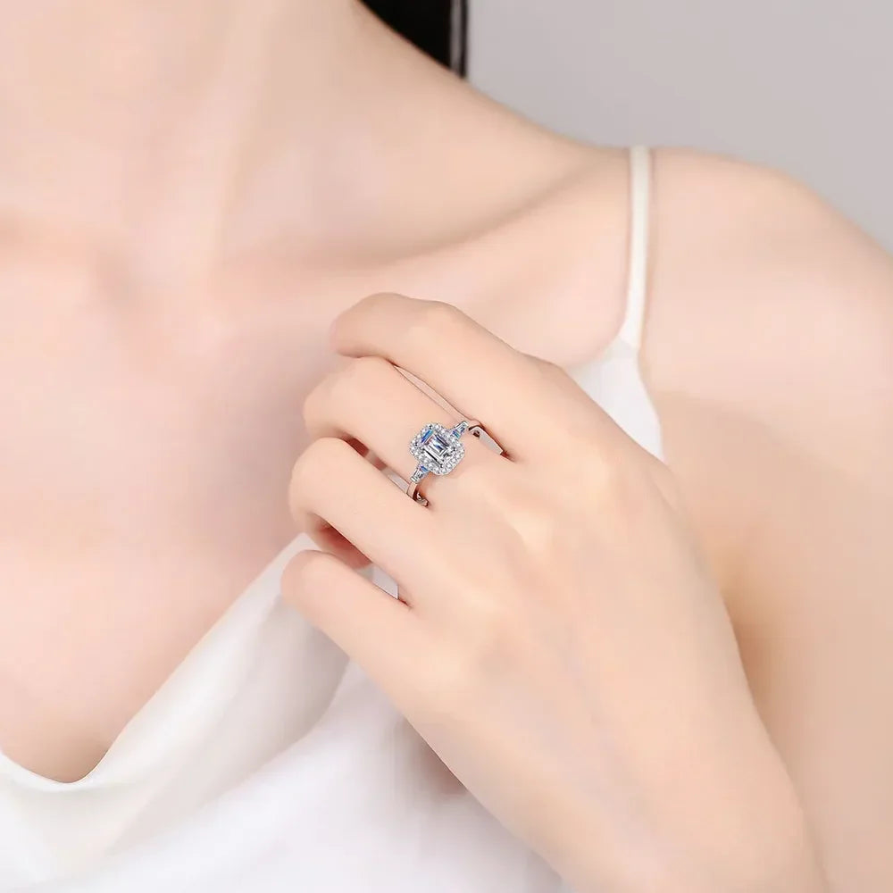 1 Carat Moissanite 925 Sterling Silver Ring - VAleG