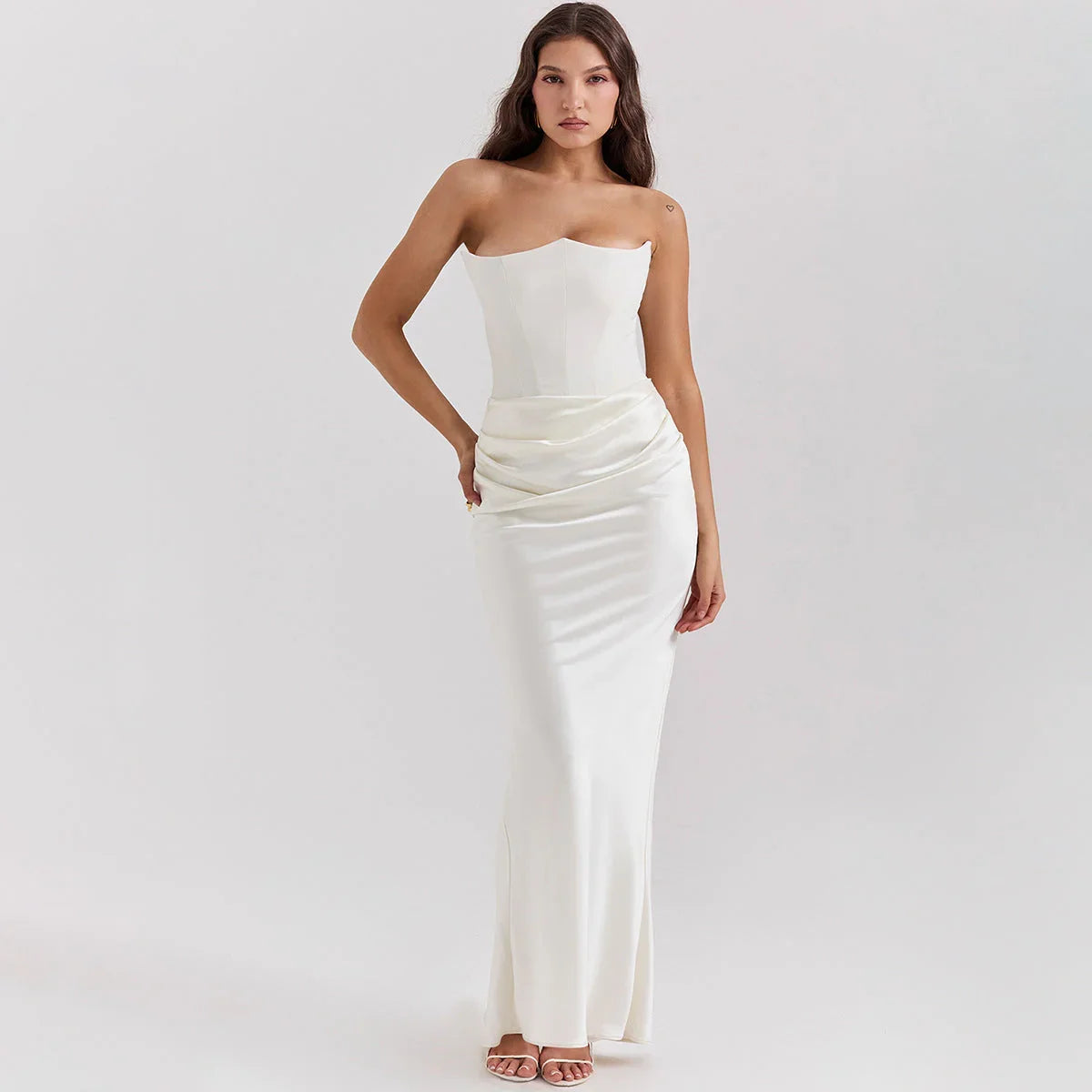 Slim Tube Top Long Dress Sexy Fashion Bandeau Backless Party Evening Dresses For Women Clothing - VAleG