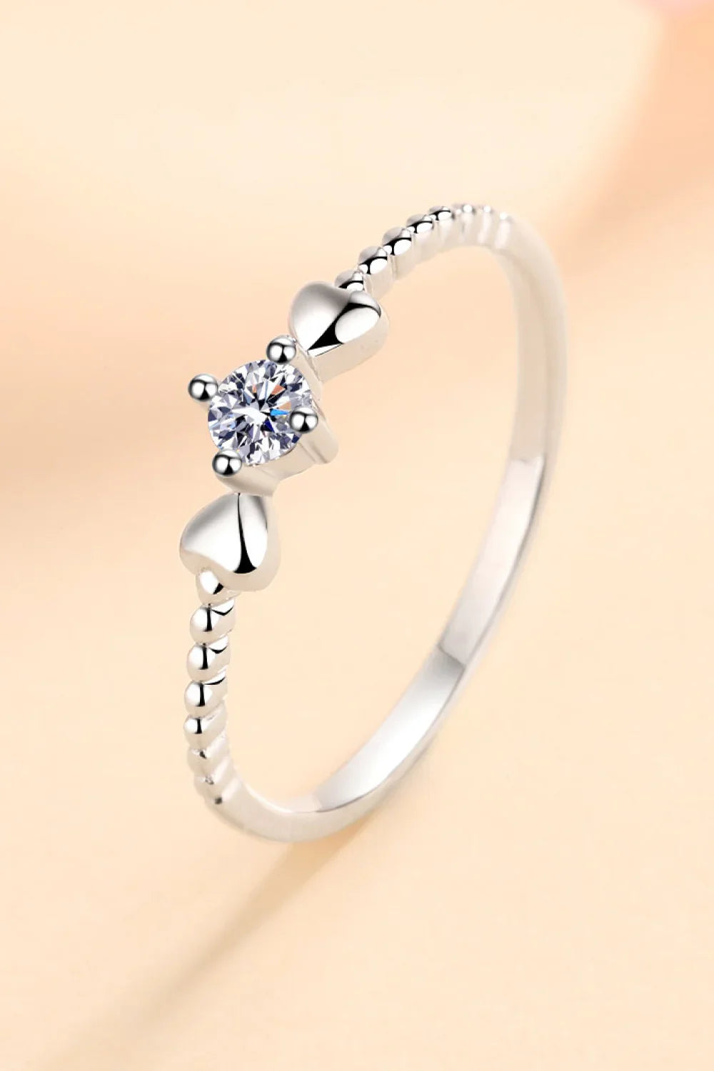 Adored Moissanite Heart 925 Sterling Silver Ring - VAleG