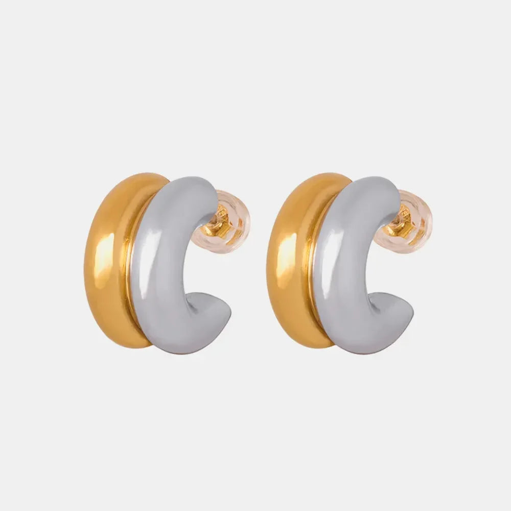 18K Gold-Plated C-Hoop Earrings - VAleG
