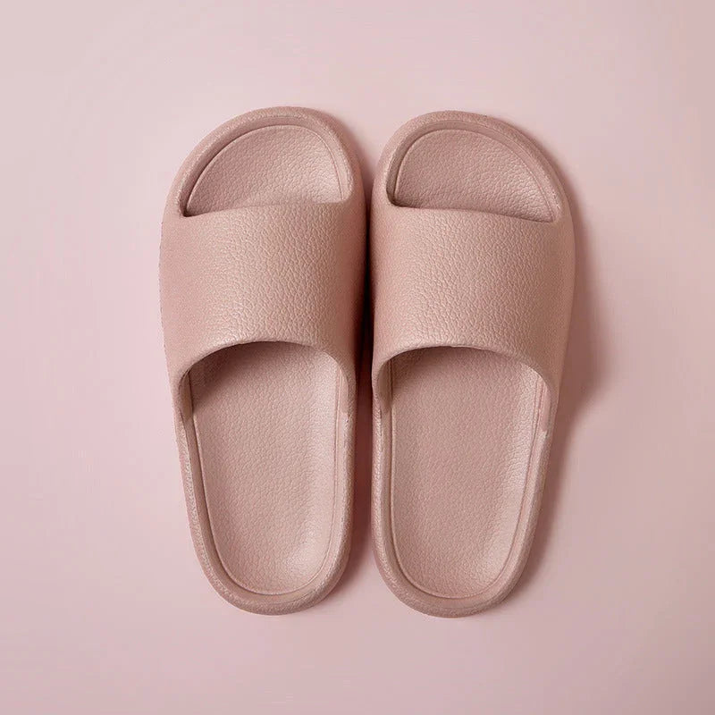 Home Non-slip Solid Color Indoor Leather Slippers - VAleG