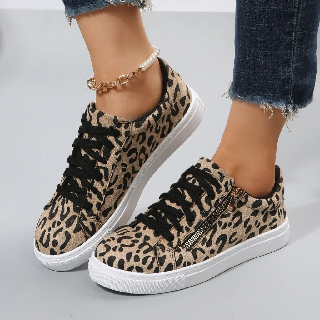 Leopard Print All-matching Four Seasons Lace Up Casual Sneaker - VAleG