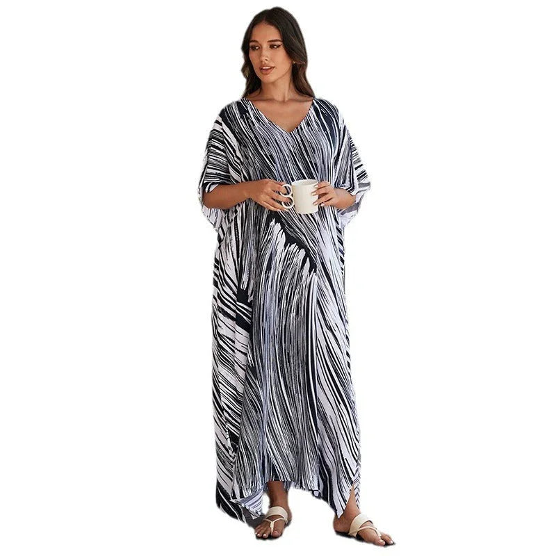 Women's Cotton Tie Dyed Beach Dress - VAleG