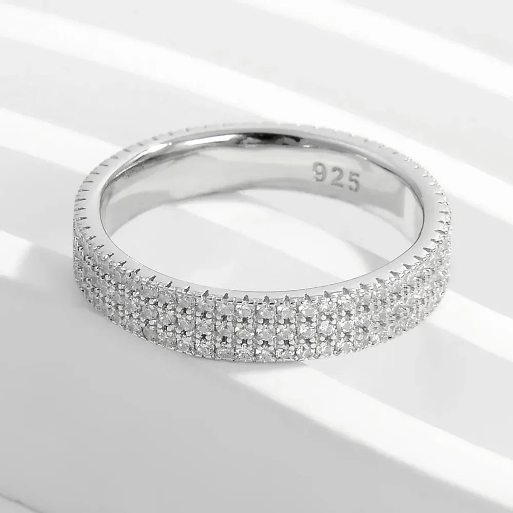Inlaid Zircon 925 Sterling Silver Ring - VAleG