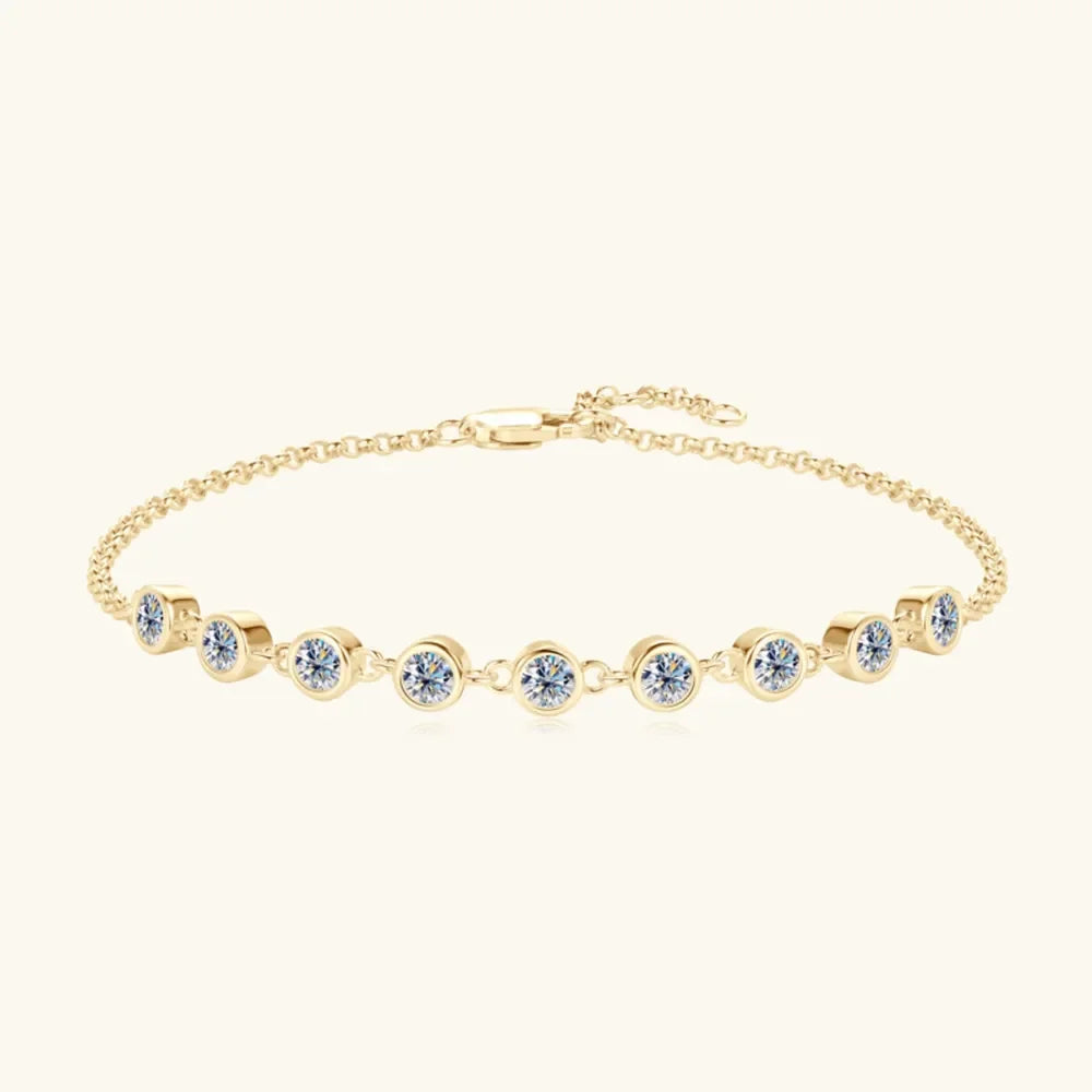 Inlaid Moissanite 925 Sterling Silver Bracelet - VAleG