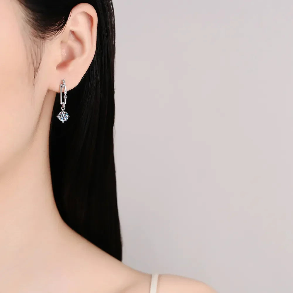 2 Carat Moissanite 925 Sterling Silver Earrings - VAleG