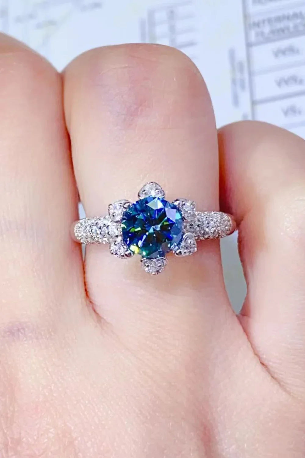 1 Carat Moissanite 925 Sterling Silver Ring - VAleG
