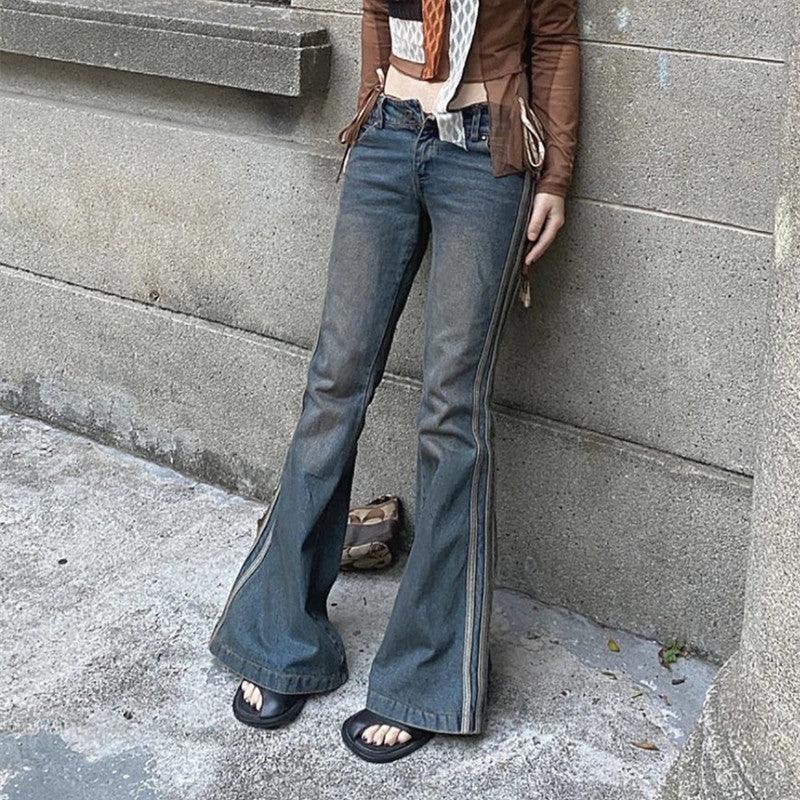 High Street Vintage Striped Jeans Woman - VAleG