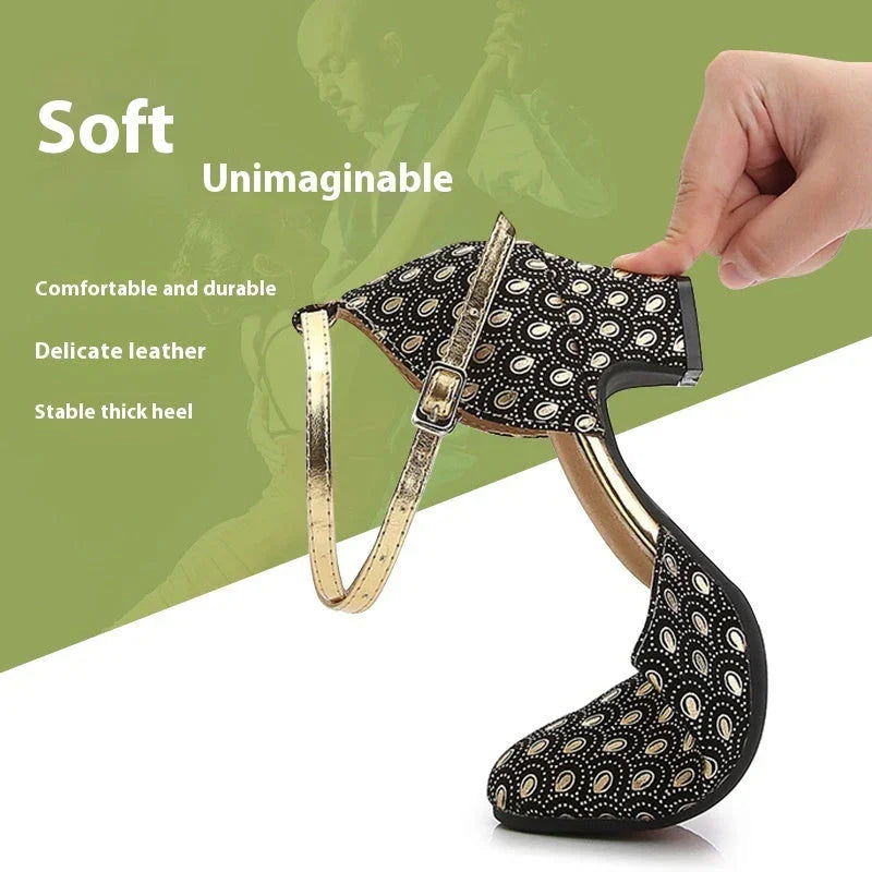 Peacock Pattern Toe Cap Stilettos High Heels - VAleG