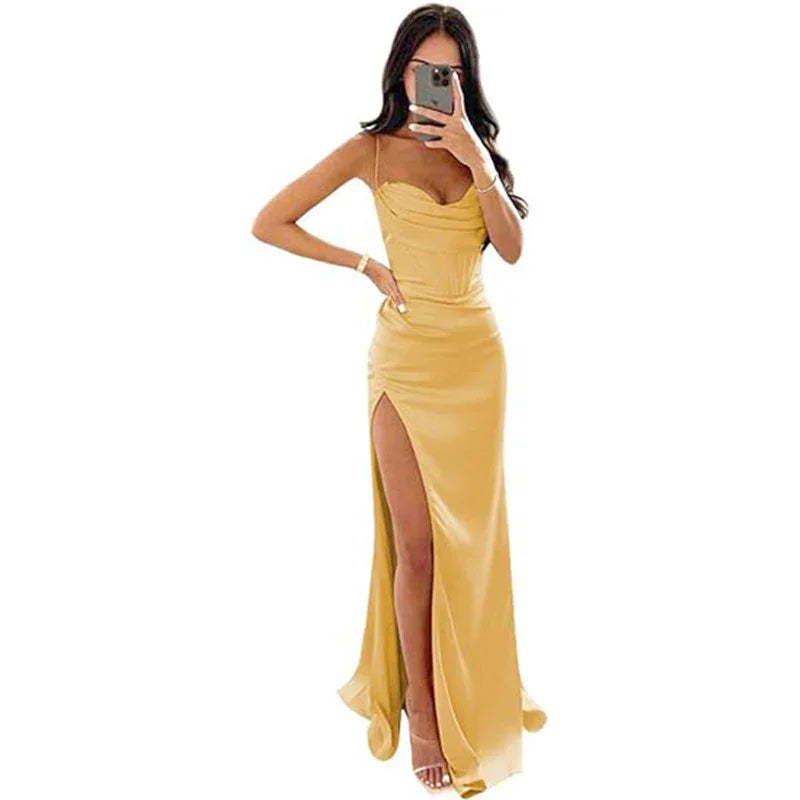 European And American Women's Clothing Sleeveless Camisole Evening Dress - VAleG