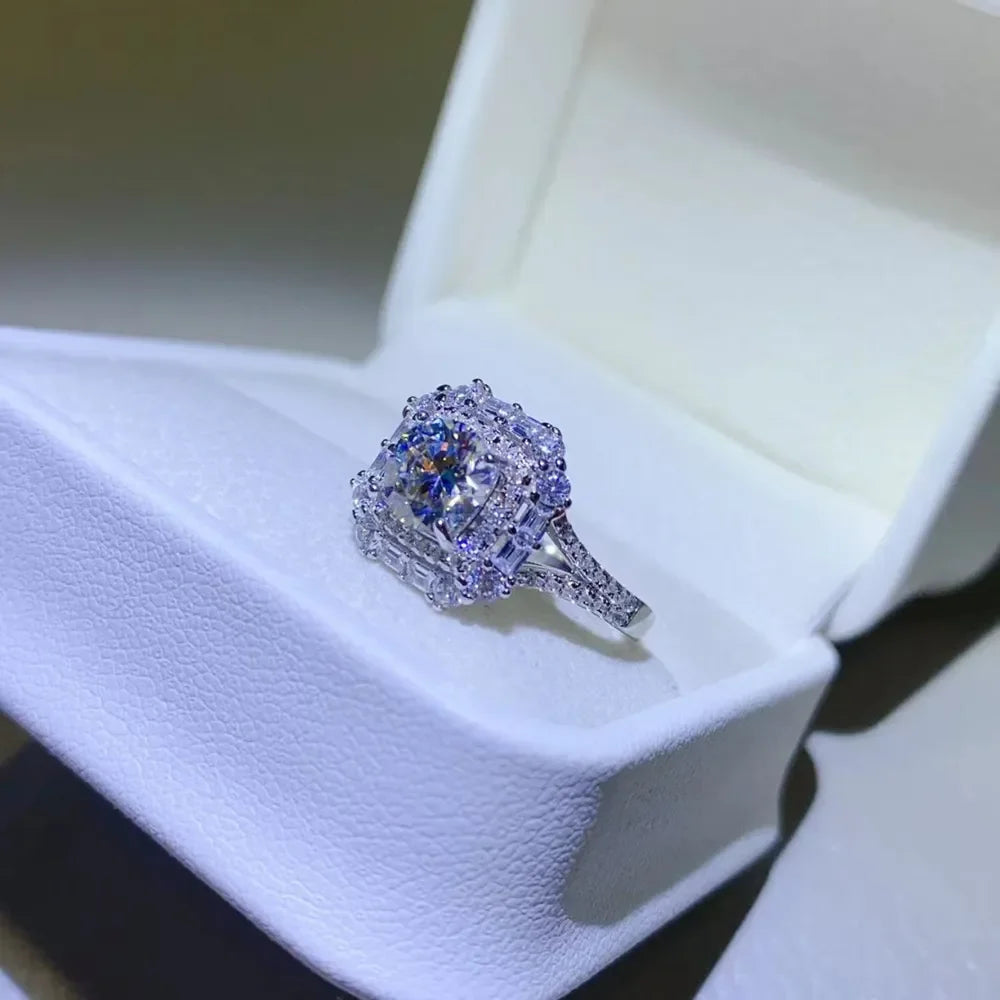 1 Carat Moissanite 925 Sterling Silver Ring - VAleG