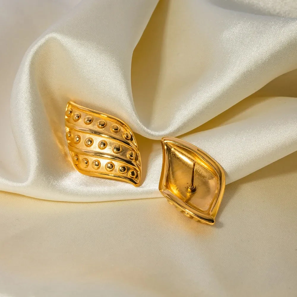 18K Gold-Plated Stainless Steel Stud Earrings - VAleG