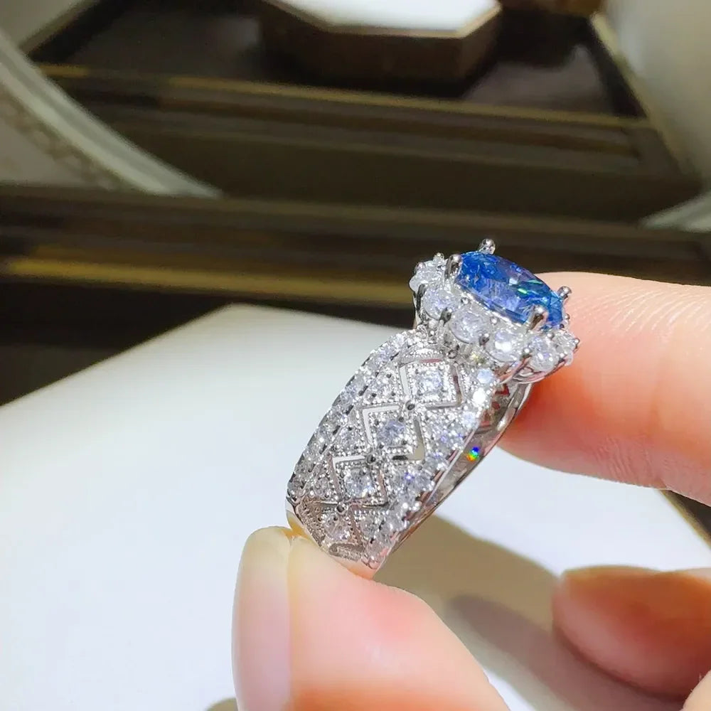 1 Carat Moissanite Zircon 925 Sterling Silver Ring - VAleG
