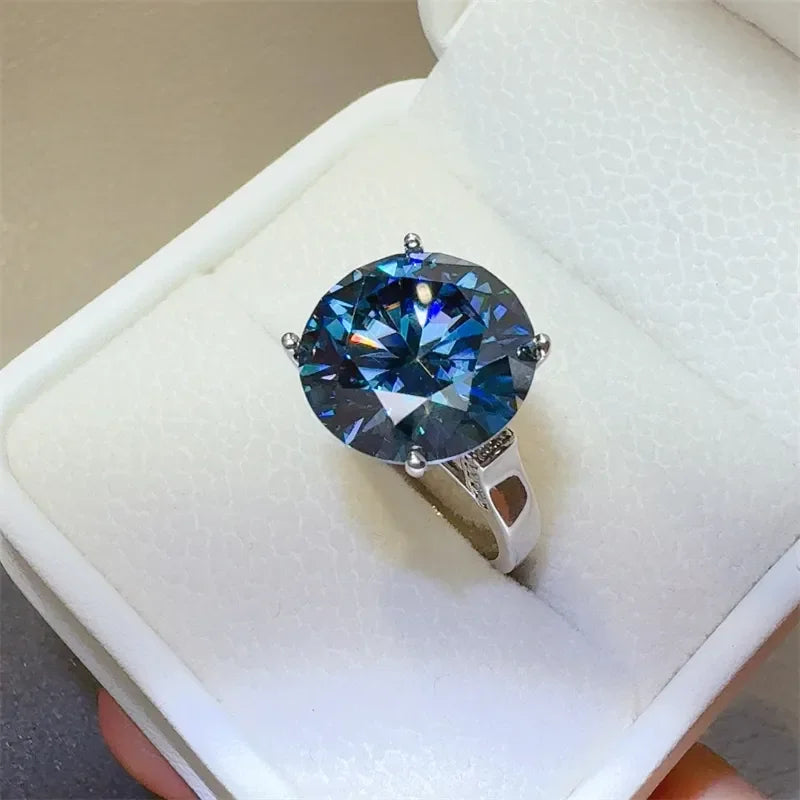 10 Carat 925 Sterling Silver Moissanite Ring - VAleG