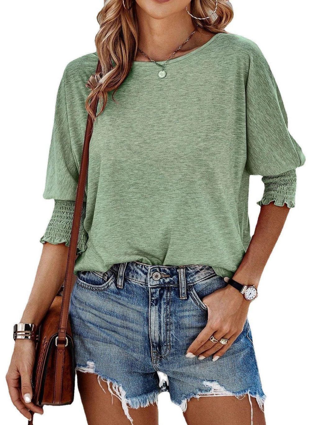 Women's Stylish Loose Round Neck T-shirt - VAleG
