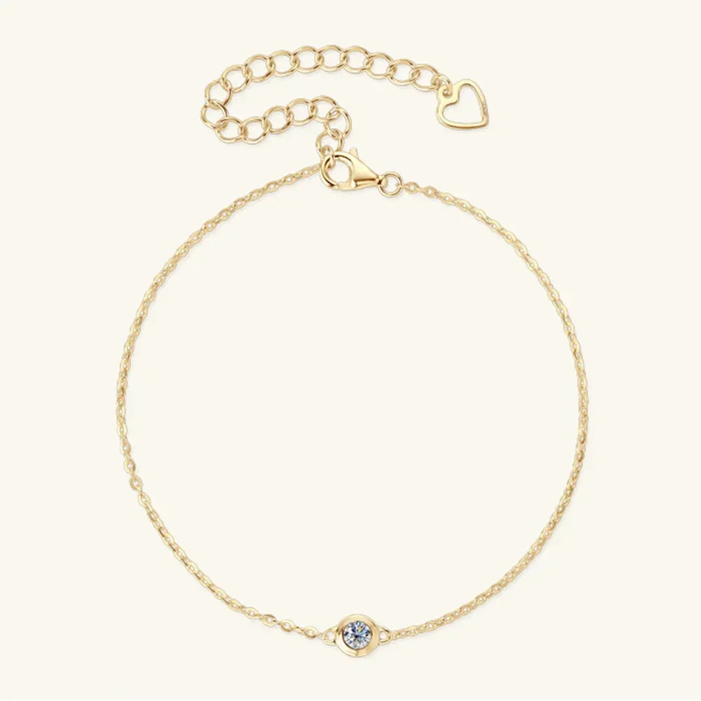 Inlaid Moissanite 925 Sterling Silver Bracelet - VAleG