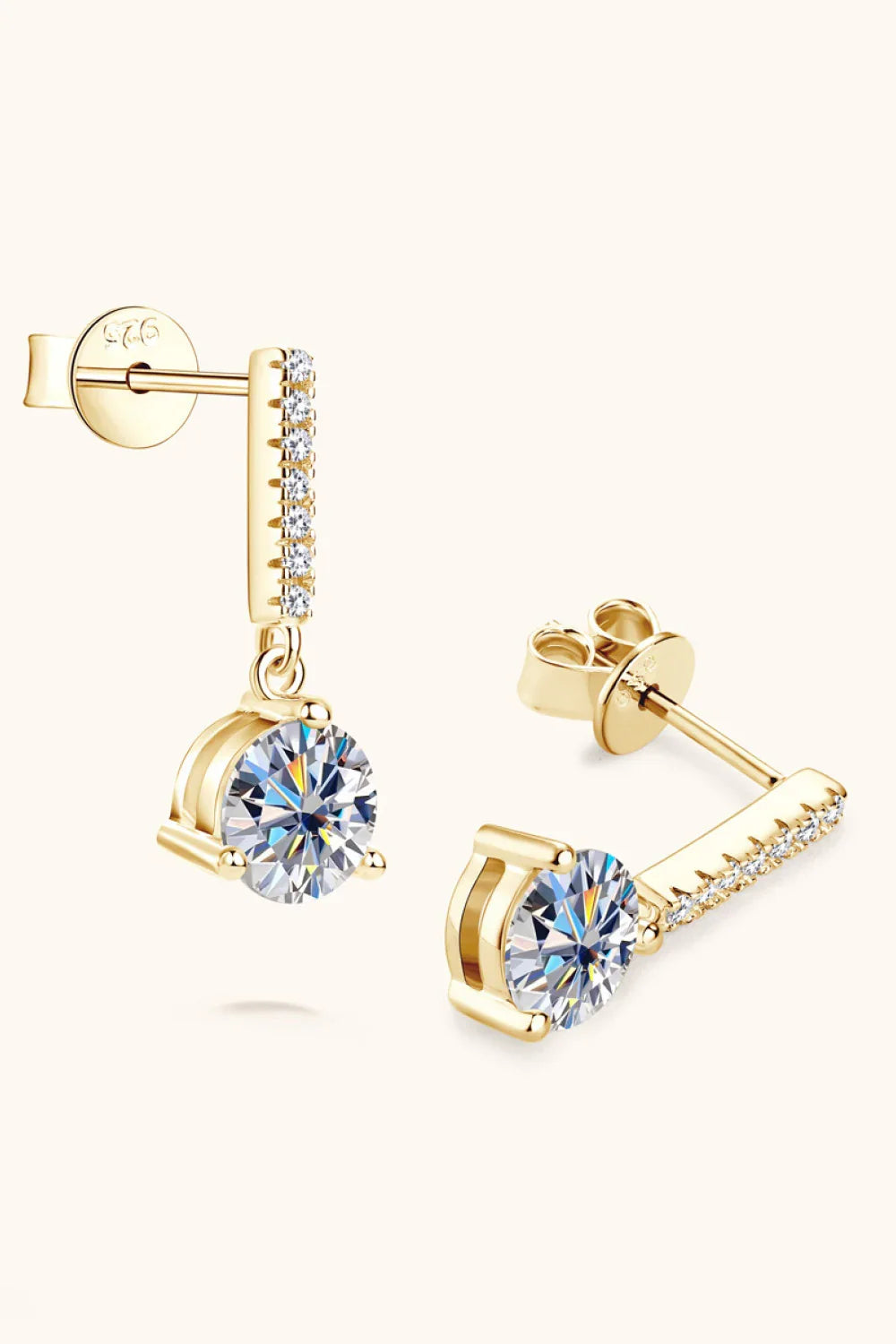 2 Carat Moissanite 925 Sterling Silver Drop Earrings - VAleG