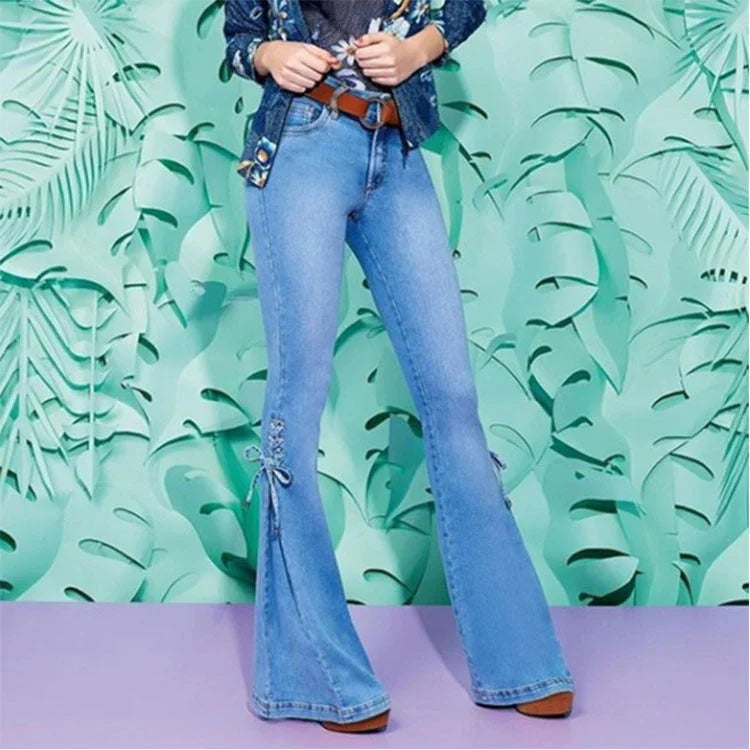 Ladies jeans mid-waisted denim trousers stretch jeans - VAleG