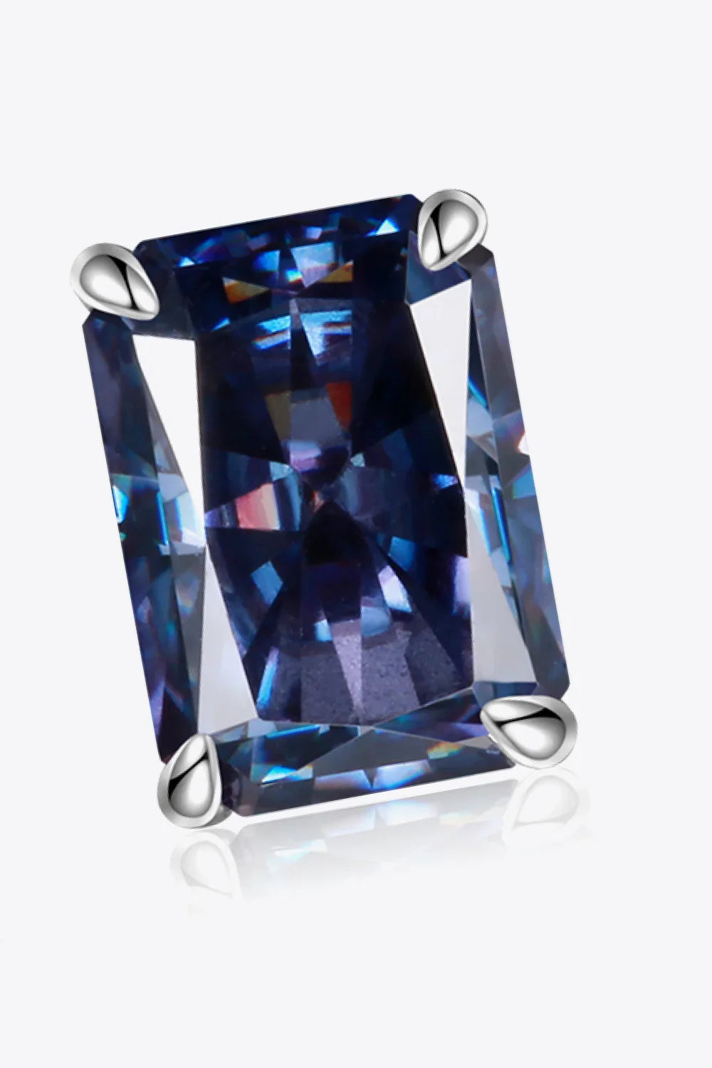 2 Carat Rectangle Moissanite 4-Prong Stud Earrings - VAleG