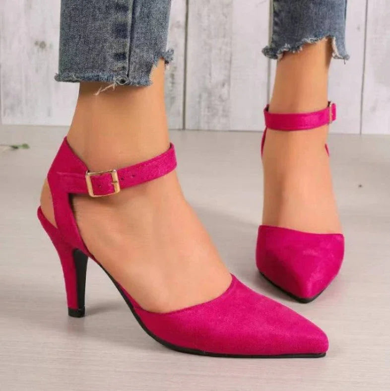 Pointed-toe Square Buckle Shoes High Heels Fashion - VAleG