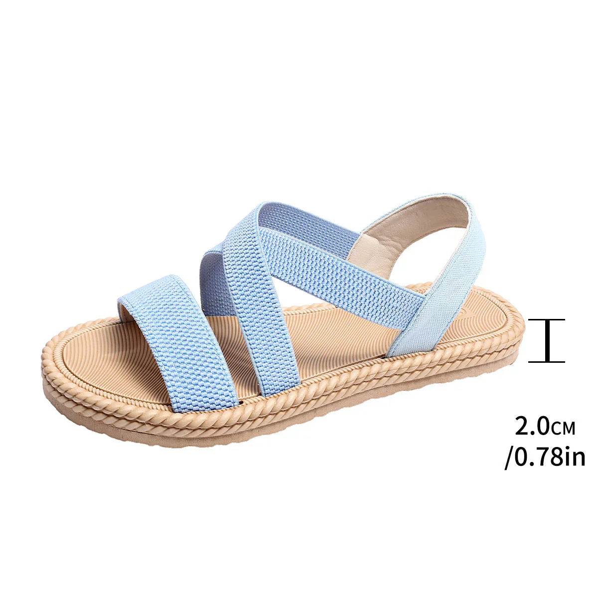 Women's Elastic Band Casual Student Plus Size Beach Roman Sandals - VAleG