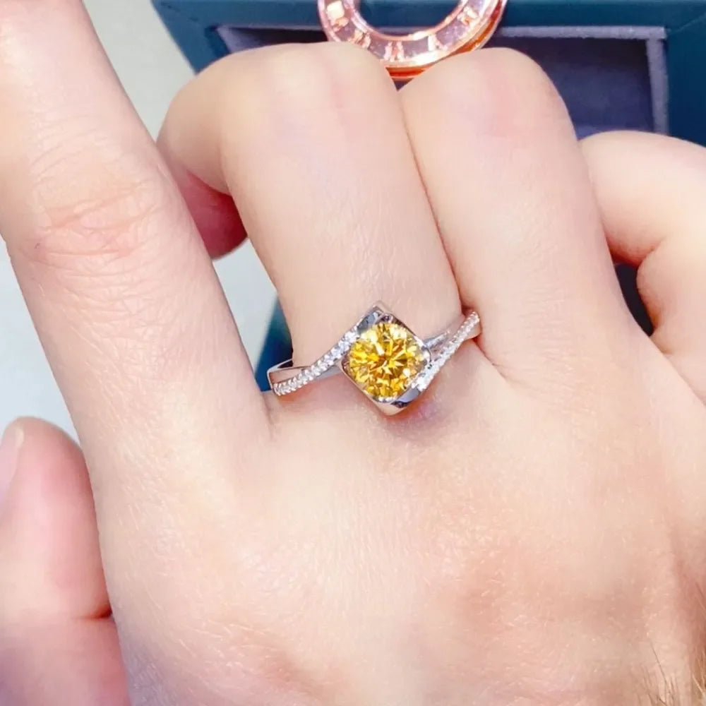 1 Carat Moissanite 925 Sterling Silver Ring - VAleG