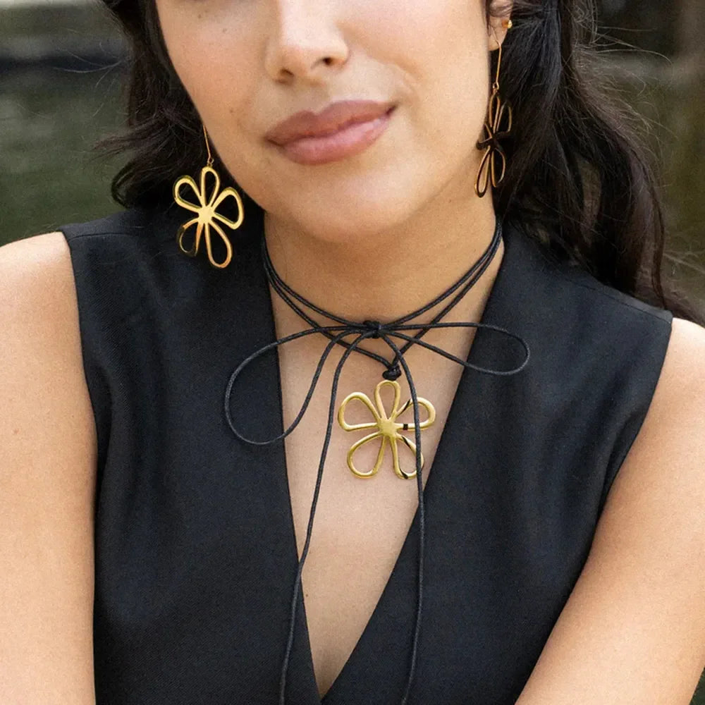 18K Gold-Plated Flower Earrings - VAleG