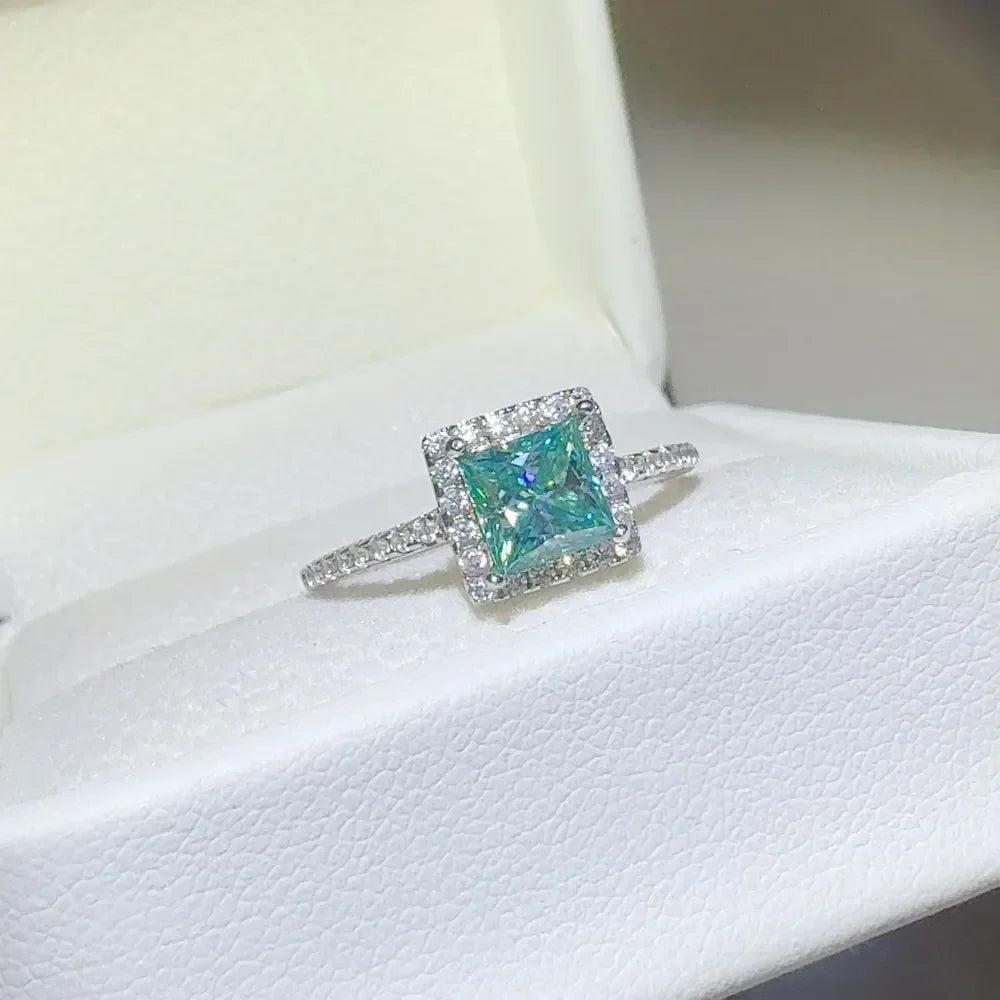 2 Carat 925 Sterling Silver Moissanite Square Shape Ring - VAleG