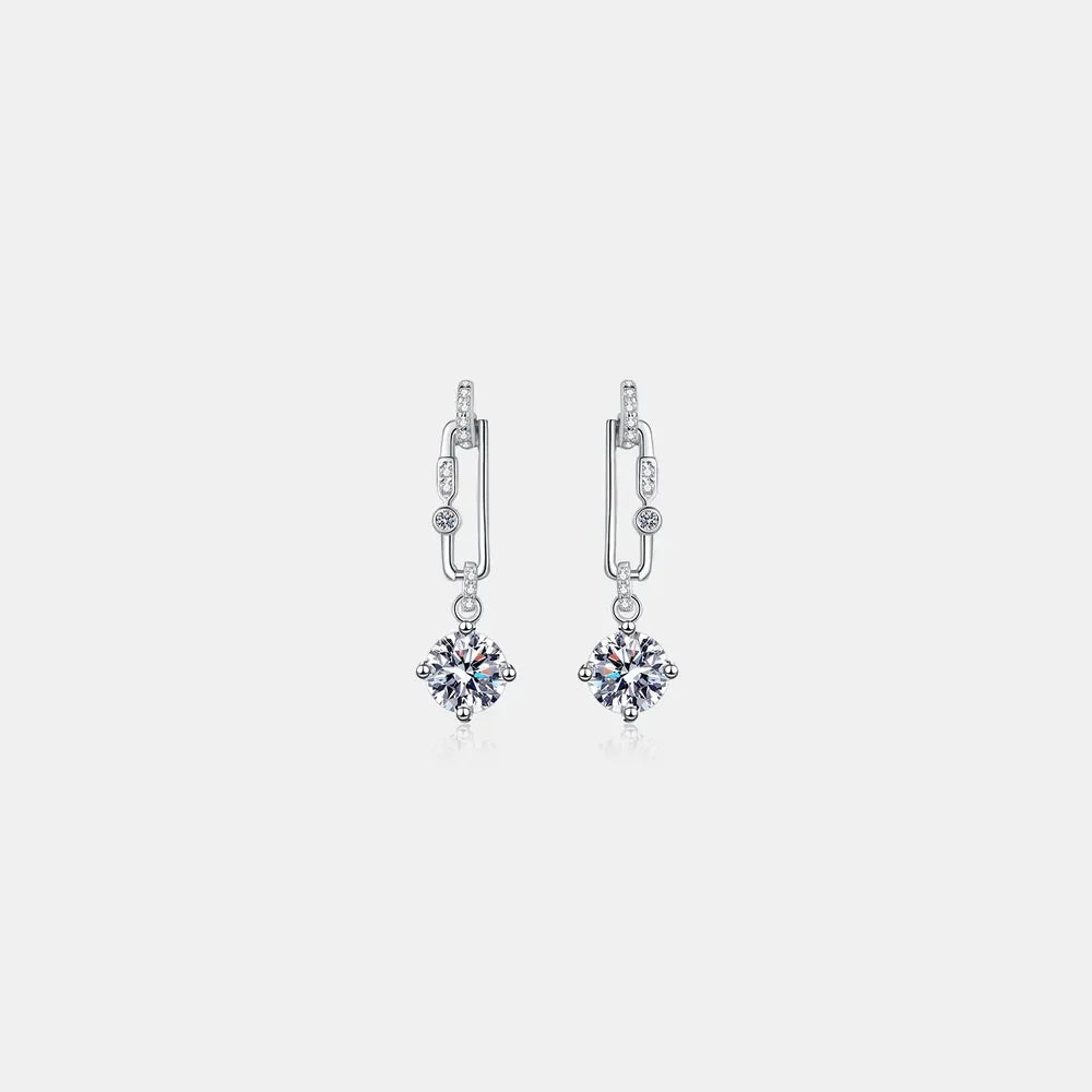 2 Carat Moissanite 925 Sterling Silver Earrings - VAleG