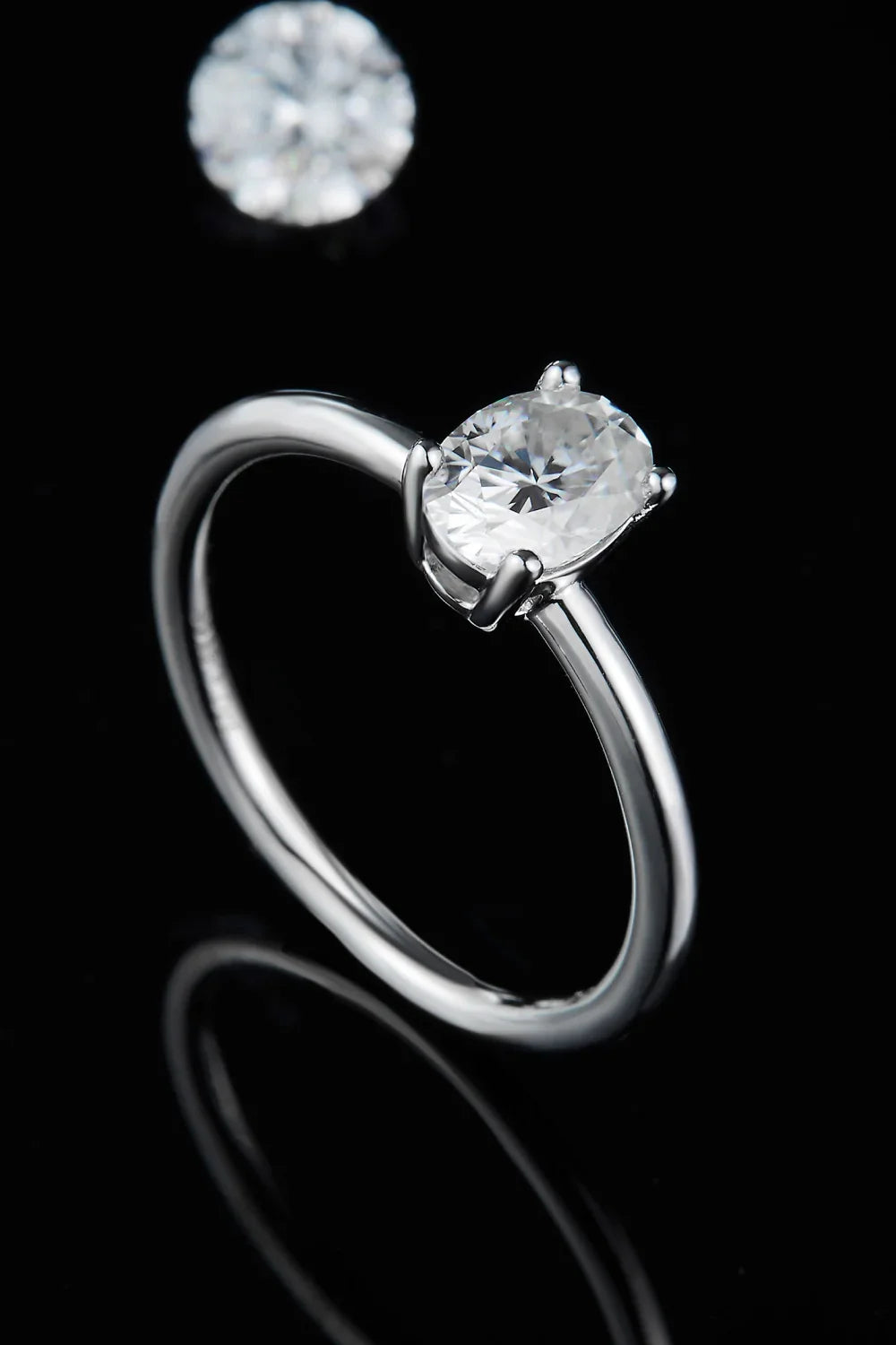1 Carat Moissanite 925 Sterling Silver Solitaire Ring - VAleG