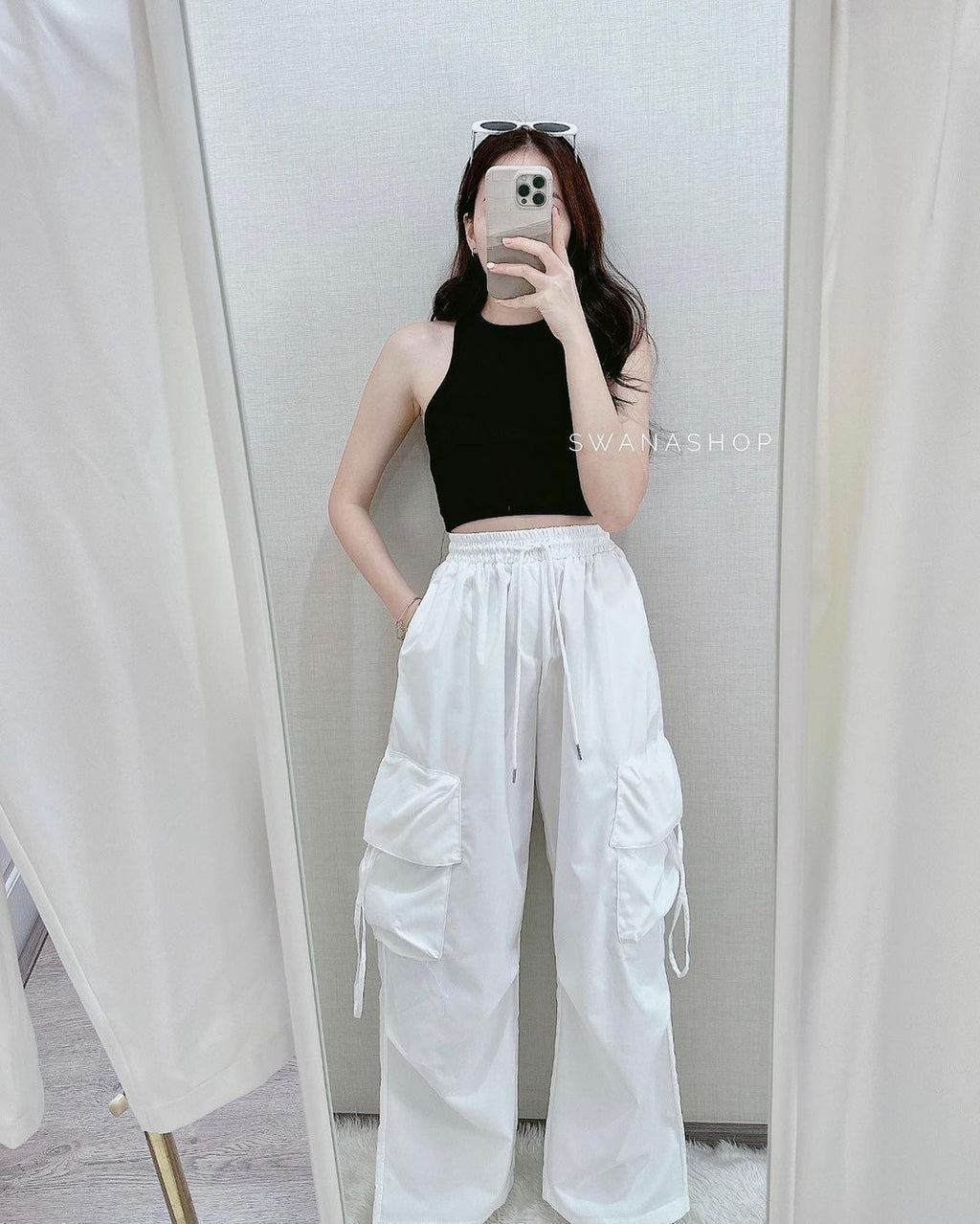 Pantaloni casual a gamba larga