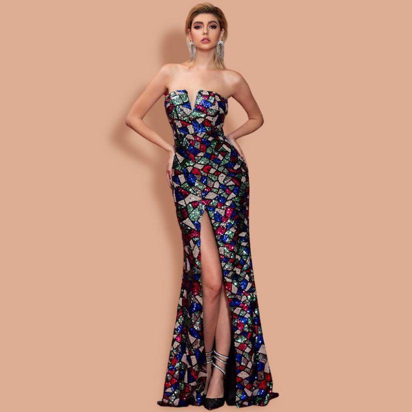 Women Sexy V Neck Off Shoulder Sequin Ma - VAleG