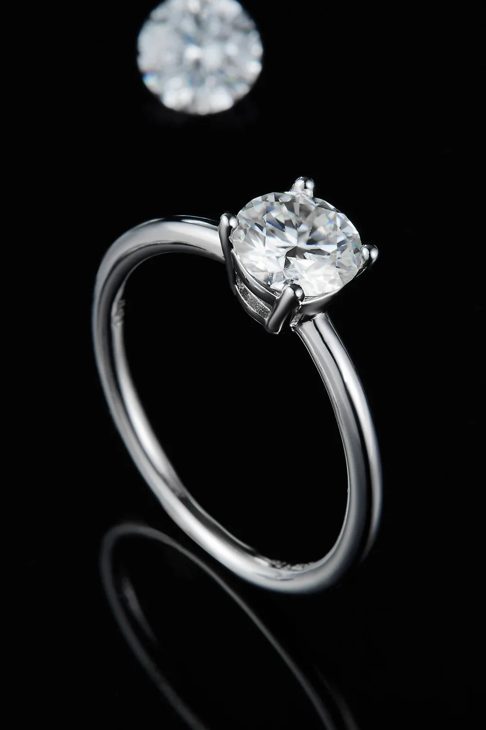 1 Carat Moissanite 925 Sterling Silver Solitaire Ring - VAleG