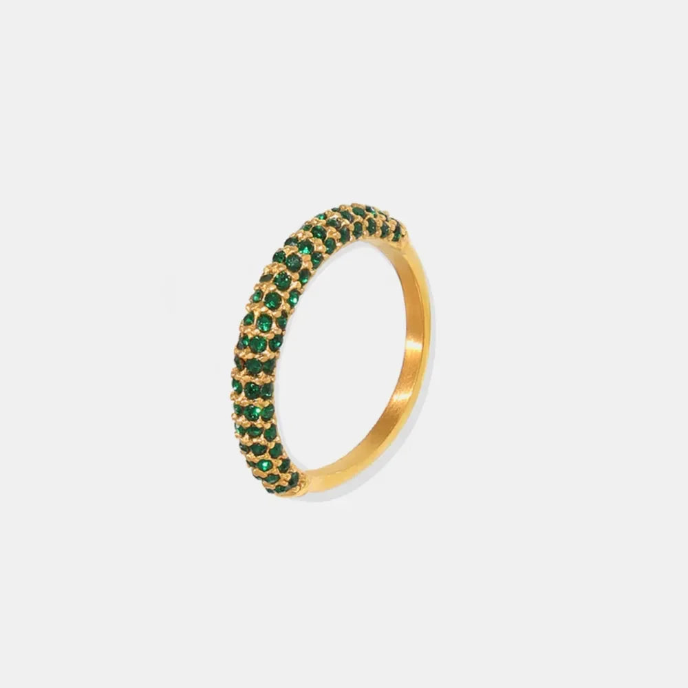 18K Gold-Plated Inlaid Zircon Ring - VAleG
